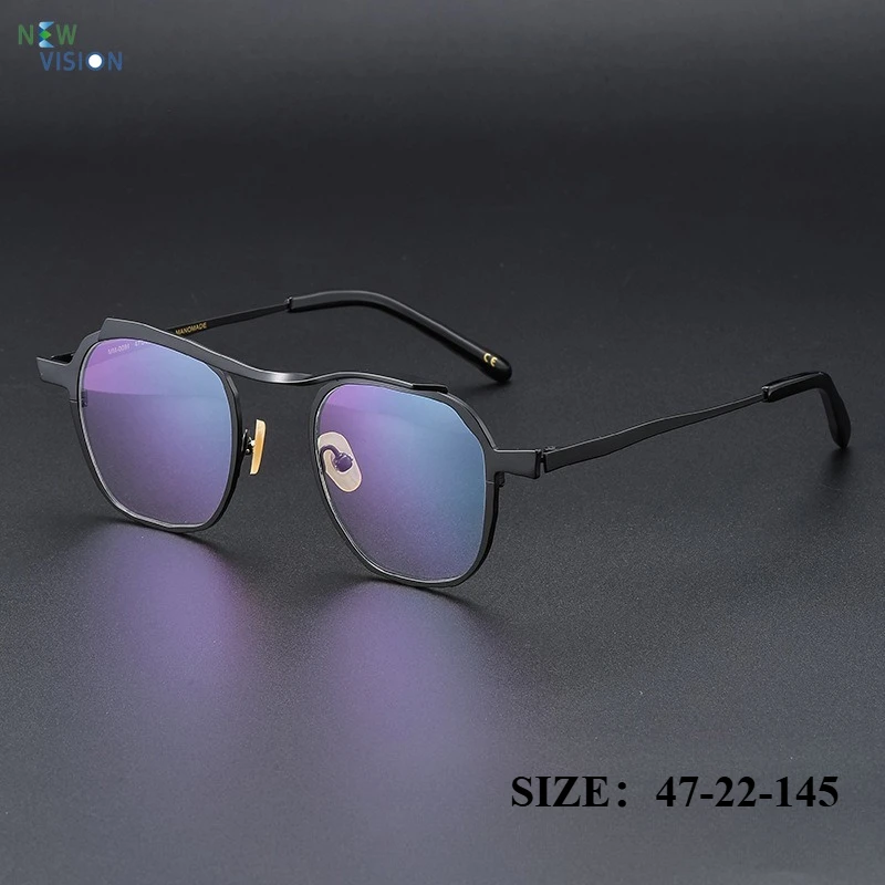 

Новые модные персонализированные оправы для очков: мужские оптические очки из чистого титана для коррекции близорукости, женские очки для чтения с защитой от синего света