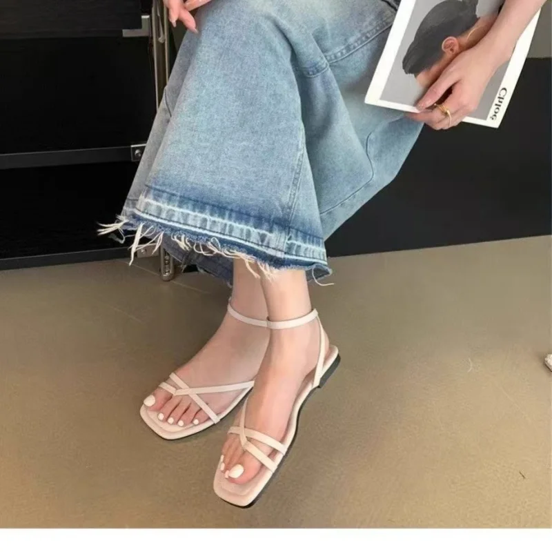 Women's sandals Casual summer open toe light comfortable flats Foot Fighter outdoor pinch toe beach Sandalias view 5