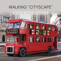 745PCS British Retro Double Decker Bus Building Blocks City Tour Bus Model Bricks Desktop Decoration Toys For Kids Holiday Gifts
