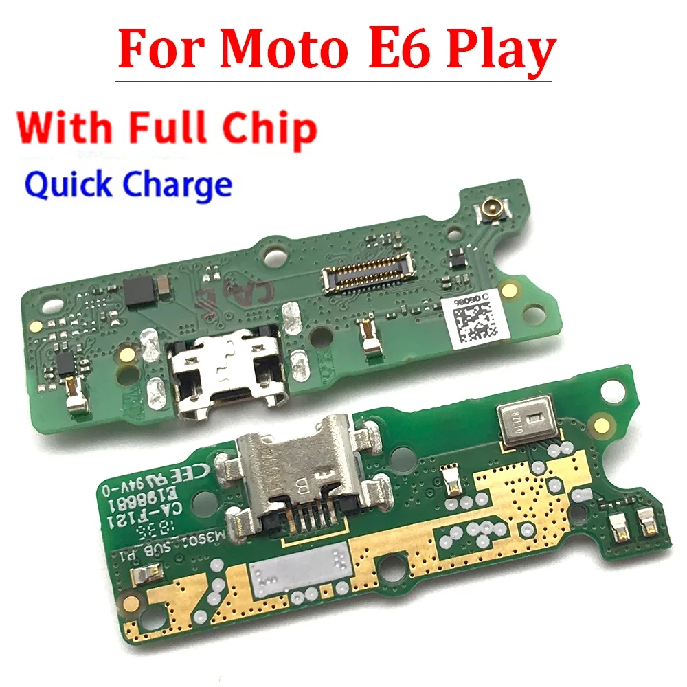 NEW Tested USB Repair Charging Port Dock Connector Microphone Board Flex Cable For Motorola Moto E6 Play / E6 / E6S / E6 Plus