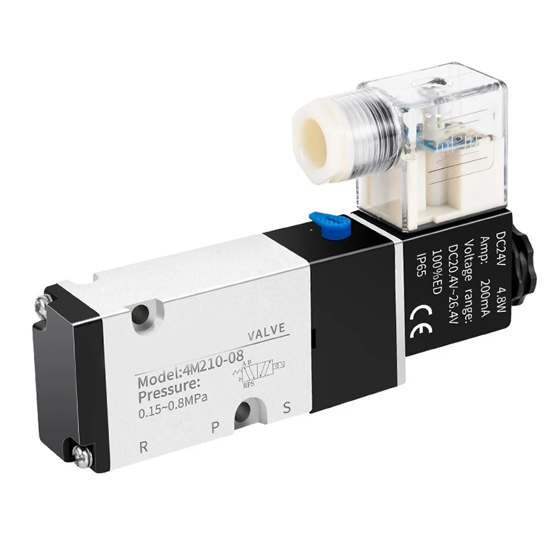 

1PCS 4M210-08 4M310-10 4M410-15 Pneumatic Electric Solenoid Valve 2 Position 3 Port Five Way Control Air Valve Electromagnetic.