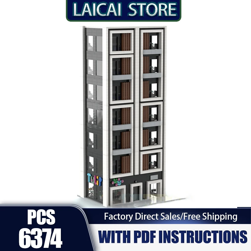 Modello modulare di costruzione di città Moc Mattoni da costruzione Appartamento Tecnologia complessa Blocchi modulari Giocattoli di Natale Set fai da te Assemblaggio