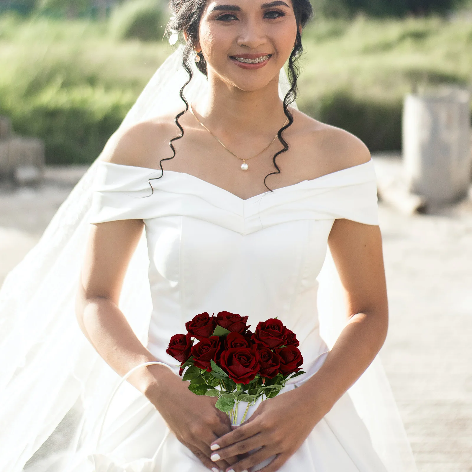 

11Pcs Lifelike Artificial Roses Flower Faux Rose Stems Wedding Floral Arrangement Home Decoration Artificial Roses Flower