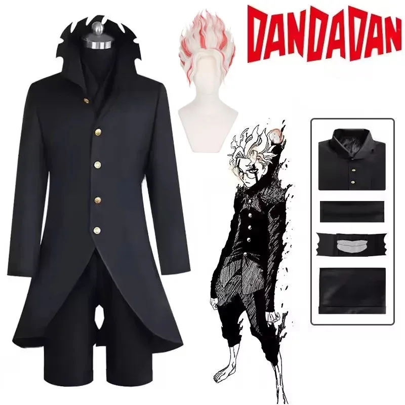 

XT8Ken Takakura Okarun Cosplay Costume Anime Dandadan Okarun Granny's Powers Black Uniform Face Cover for Women MenXT6@!