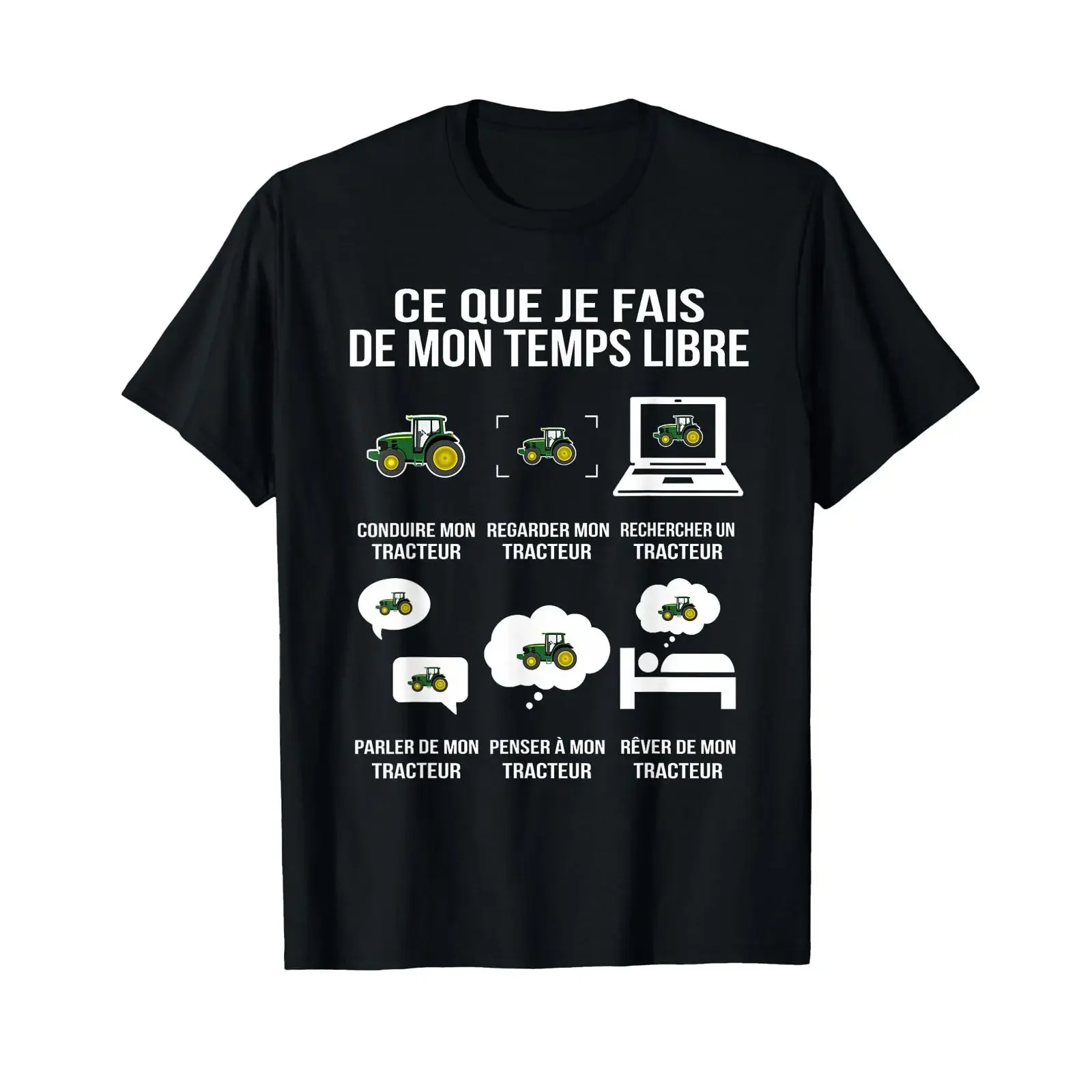 What I Do My Free Time Tractor Funny Humor T Shirt vintage Washed Casual Versatile streetwear Soft Stylish designer clothes