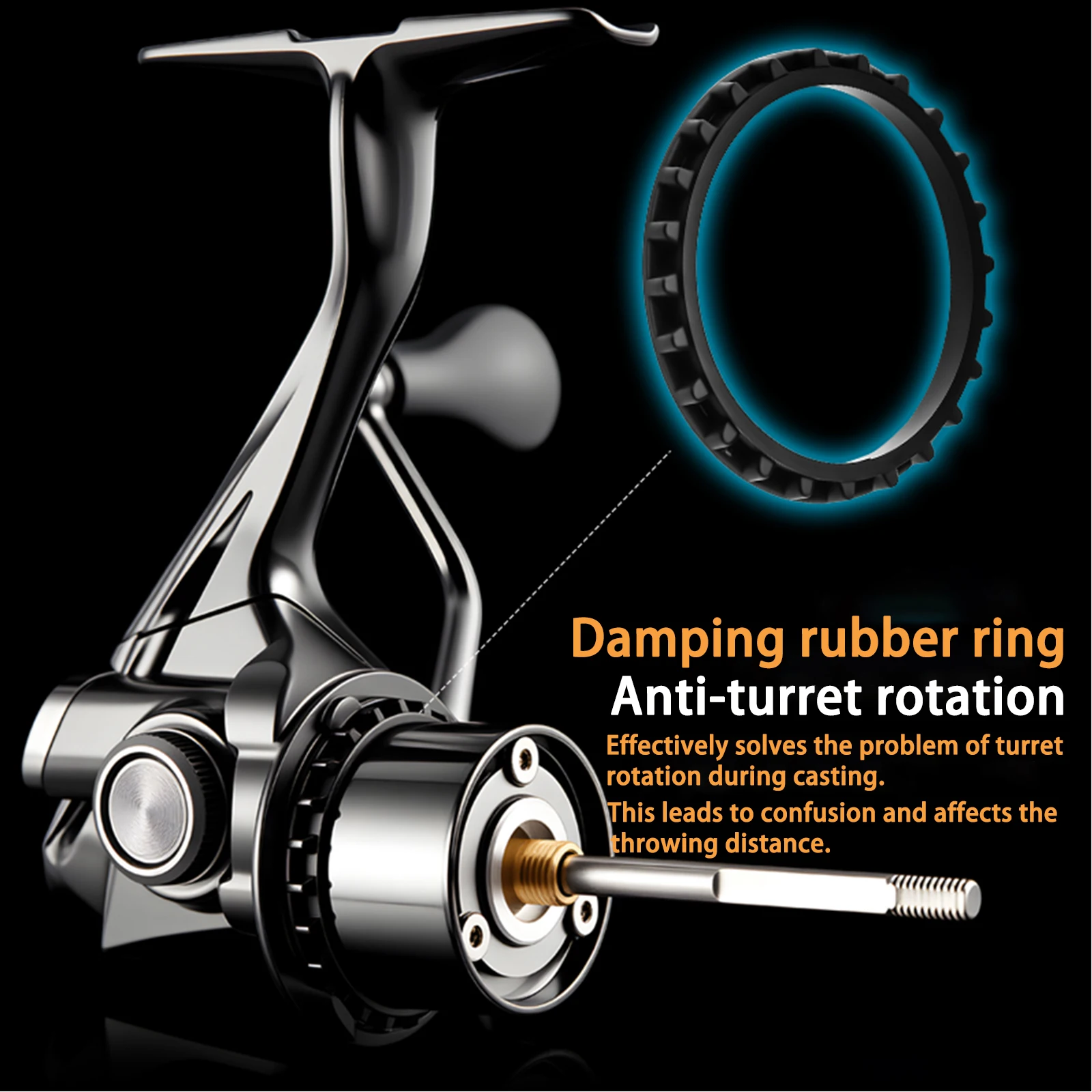 Mavllos M17 Light Bass Spinnrolle, Schneckenwelle + Infinity Loop Übertragung, 7+1BB 15 Lbs Bremskraft Süßwasser Forellen-Angelrolle – Detail 5