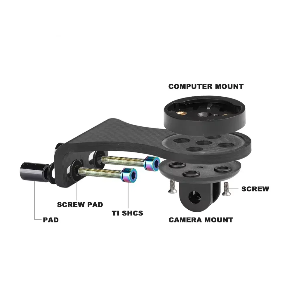 CM-02+ Carbon Bike Stem Extension Computer Mount Code Table Rack - Bicycle Accessories for GPS Bike Computer Camera Light – Detail 5