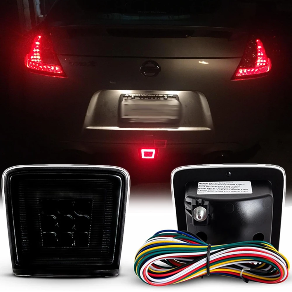 

For Nissan 370Z Juke Nismo Sentra Rear Bumper LED Brake Warning Backup Light Waterproof Flashing Fog Lamp