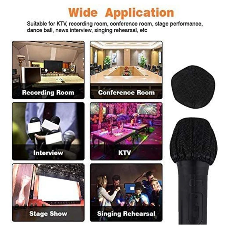 300 Pcs Disposable Microphone Cover Non-Woven Microphone Cover Windshield For Recording Studio, KTV, Stage Performance