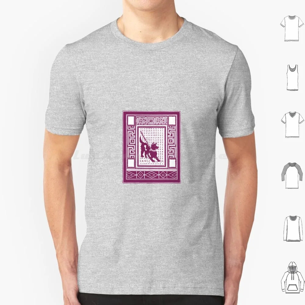 Cave Canem Pompeii Dog Wine T Shirt Big Size 100% Cotton Cave Canem Dog Pompeii Wine Color Berry Archaeology Latin Ancient