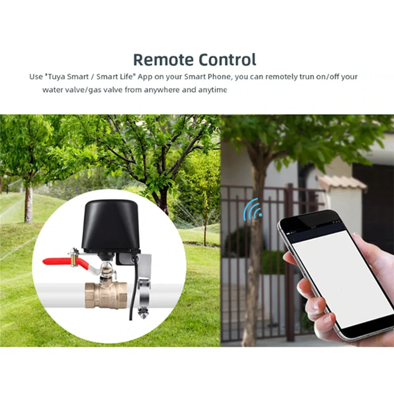 Tuya Smart Zigbee 3.0 صمام المياه صمام الغاز صمام ميكانيكي مفتاح التحكم في صمام بلوتوث (قابس الاتحاد الأفريقي)