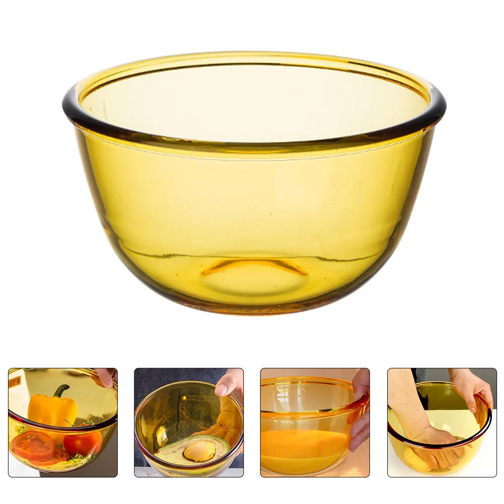 

Glass Heat Resistant Mixing Bowl Large Glass Bowl for Salad Fruit Dessert Egg Beating Household Tableware