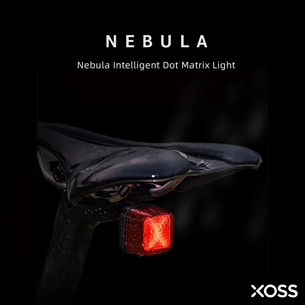 XOSS Nebula Intelligent Dot Matrix Light Bicycle Night Intelligent Turn Warning Taillight Bike Waterproof IPX7 Riding Tail Light