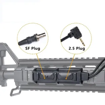 WADSN 원격 이중 압력 스위치 SF 플러그, PEQ DBAL NGAL M300 M600 용, 전술 손전등 사냥 에어소프트 액세서리, 2.5mm