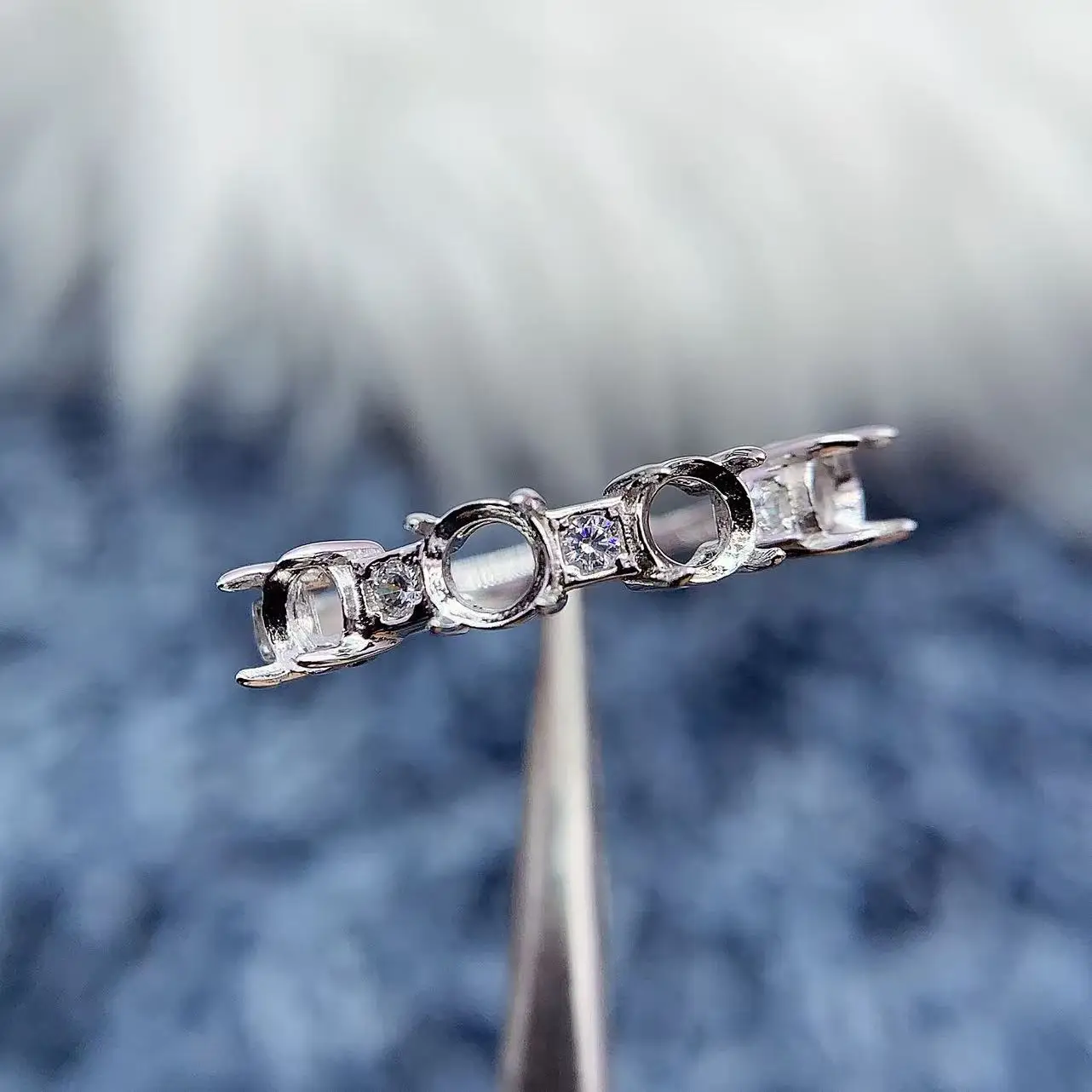 

MeiBaPJ Inlay Round 4*4mm x4Pcs S925 Sterling Silver DIY Rings Settings Womens Gift Fine Charm Wedding Luxury Jewelry Wholesale