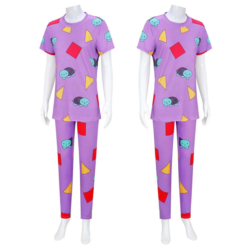 

Halloween Cosplay Costume Demon Girl Group Zoe Carnival Party Movie Themed Role Playing Hunter Purple Pajama Suit Female