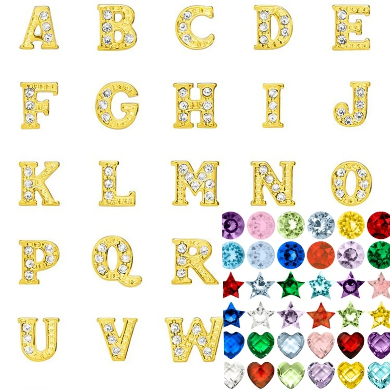20/26Pcs Mini A-Z Letter Initial English Alphabet Floating Charms Fit Glass Memory Photo locket Pendant Necklaces Jewelry Making