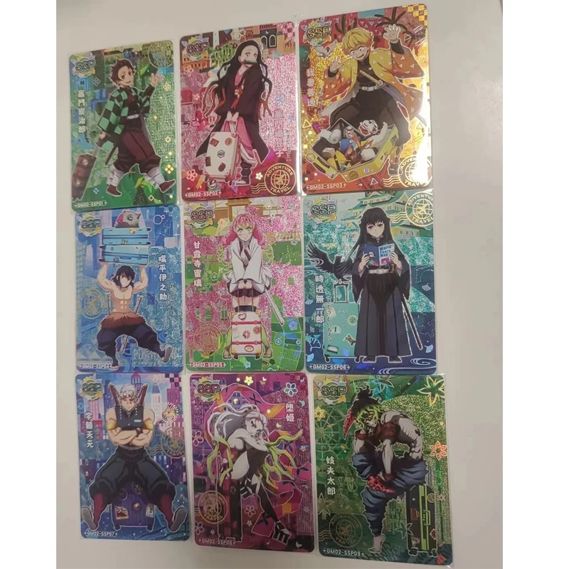 أنيمي شيطان القاتل SSP LR مجموعة من بطاقات Kanroji Mitsuri Kochou Shinobu جمع بطاقات عيد الميلاد هدايا عيد ميلاد لعب الأطفال