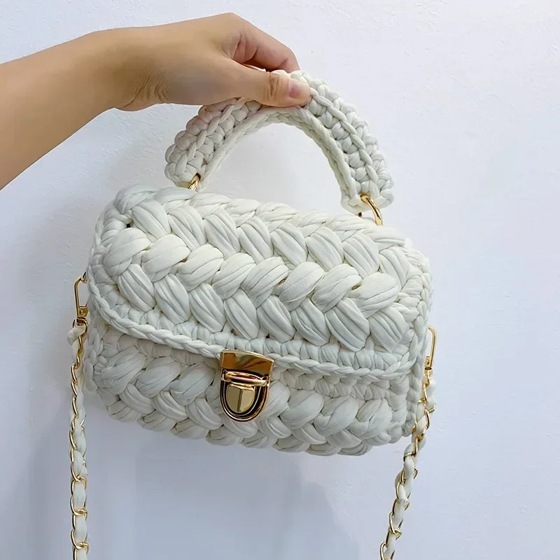 Imagem -05 - Bolsa Tecida Corda Tecida para Senhoras Messenger Bolsa Casual Chain Shoulder Bolsa Faça Você Mesmo Carteira de Malha Designer de Moda