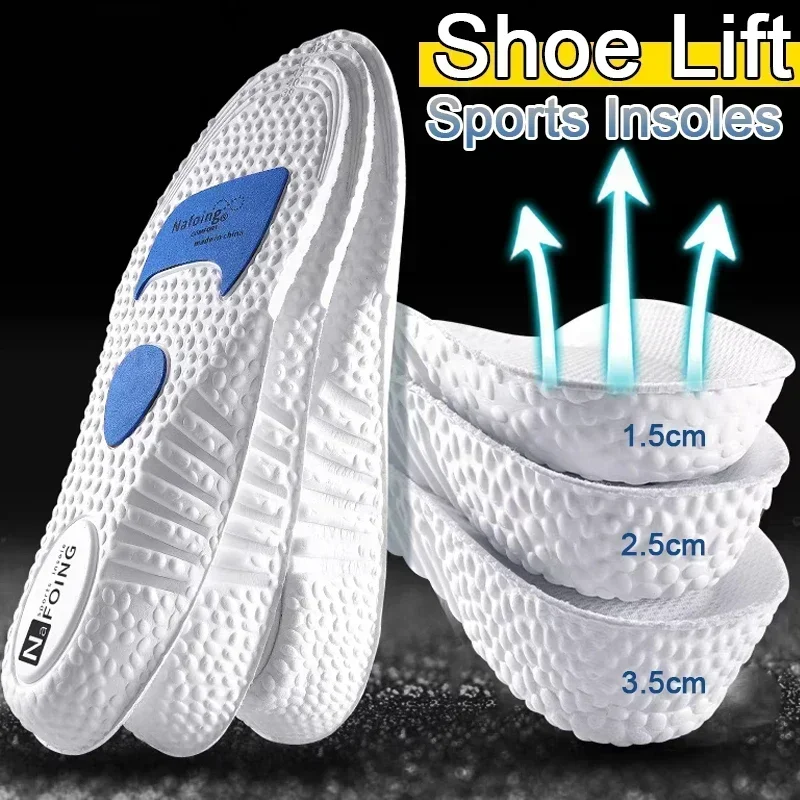 Height Increase Insoles Silicone Memory Foam Shoe Pads Arch Support Orthopedic Cushion Sports Running Heel Lift Feet Inserts