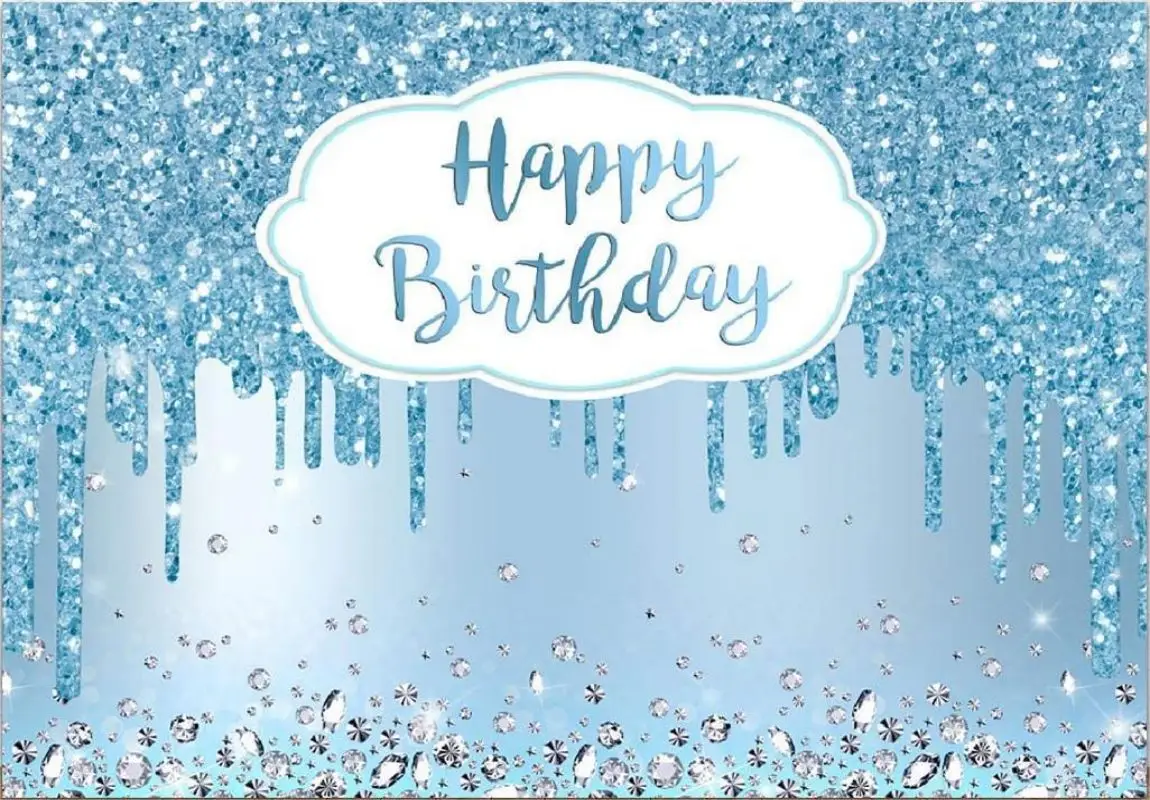 Happy Birthday Backdrop Glitter Diamonds Girls Sweet Women Photography Background Banner  Party Decoration