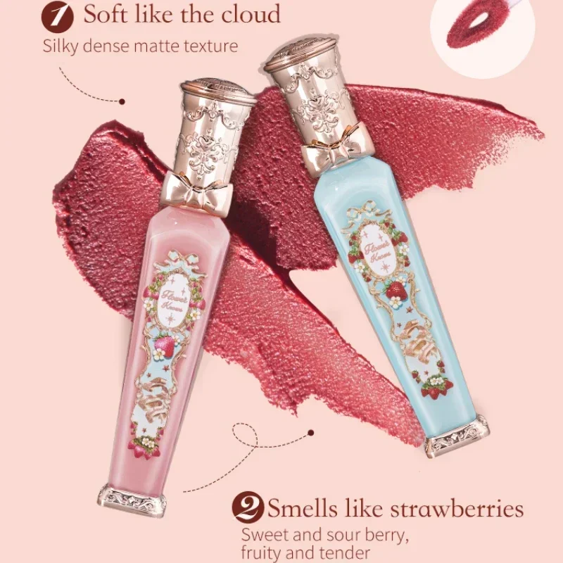 Flower Knows Strawberry Rococo Series Cloud Lip Cream Long Lasting Moisturizer Lip Tint Cosmetics Lip Gloss for Women Cosmetic