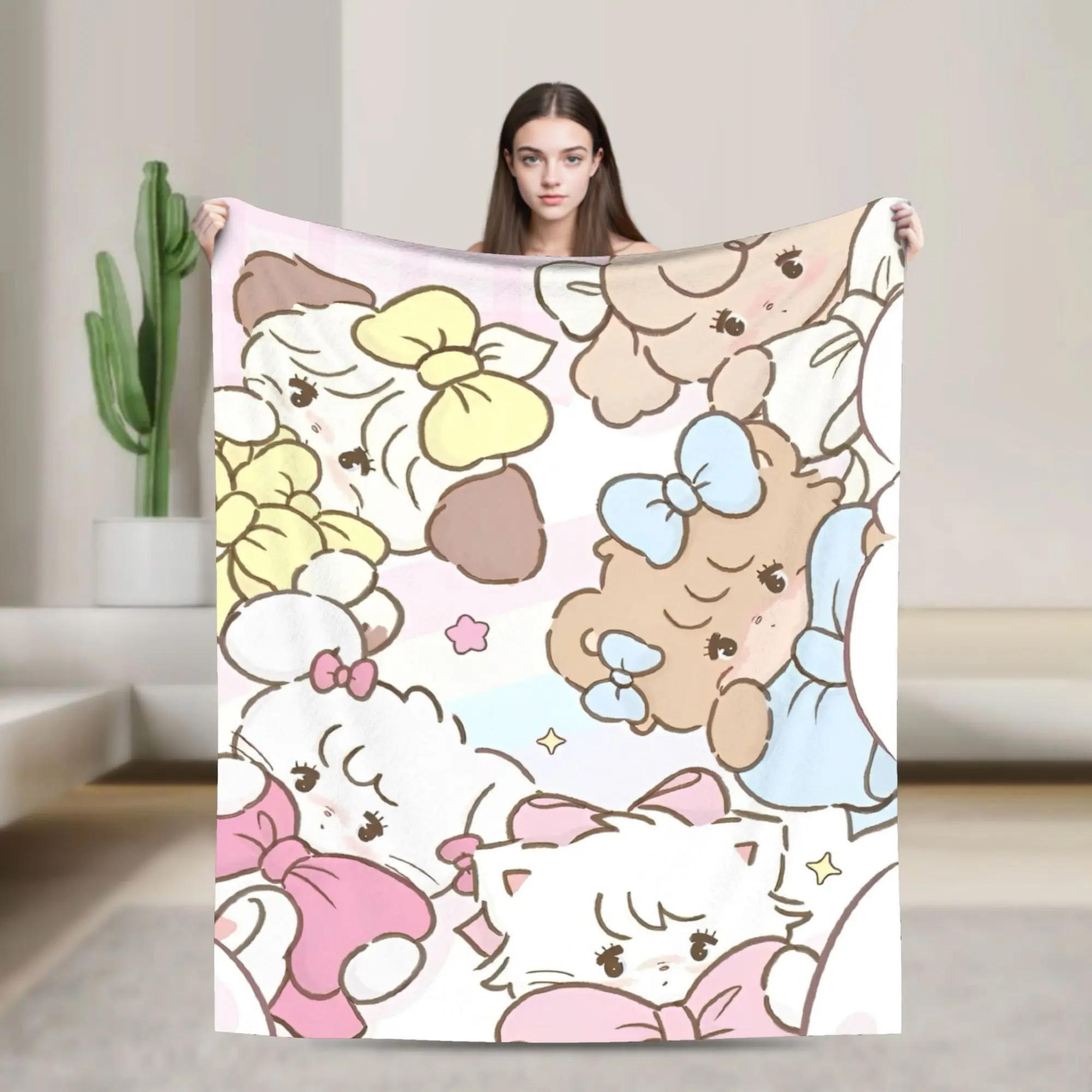 Cute Cartoon   Mikkos Wool Blankets Creative Throw Blanket for Home 125*100cm Rug Piece,
