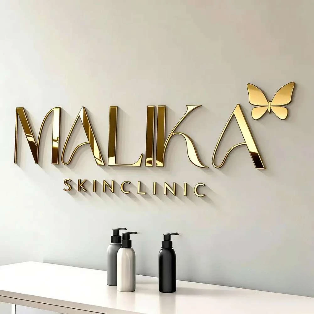 Custom Personalized 3D Acrylic Logo Sign Wall Mounted UV Print Plaque for Beauty Salon Office Shop Wall Decor