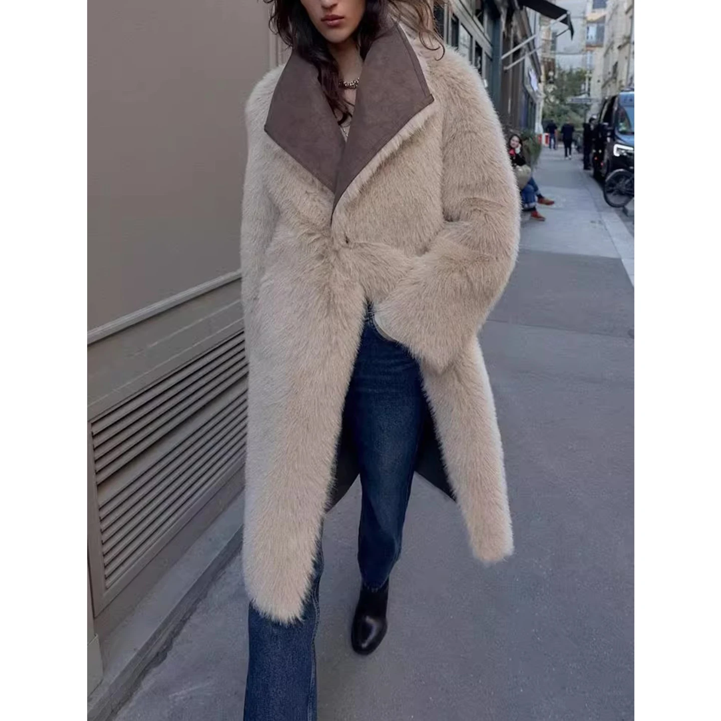 خريف شتاء جديد وصول المرأة Sle طويل Sve مزدوجة الياقة مزدوجة الوجهين يمكن ارتداؤها معطف ملابس خارجية Ele Faionable #4