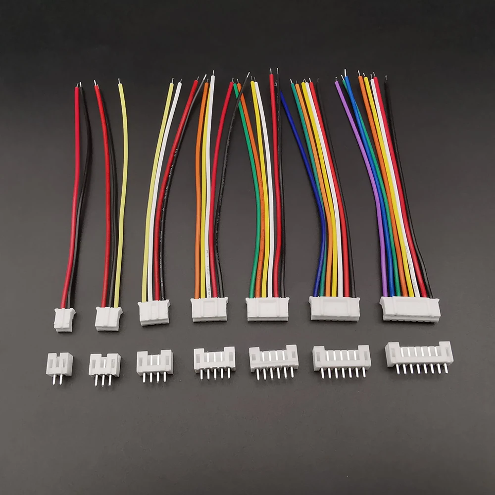 5Set Mini Micro JST PH 2.0mm Male Female Plug Socket Connector 2/3/4/5/6/7/8 Pin 26AWG Wire With terminal Cable Socket