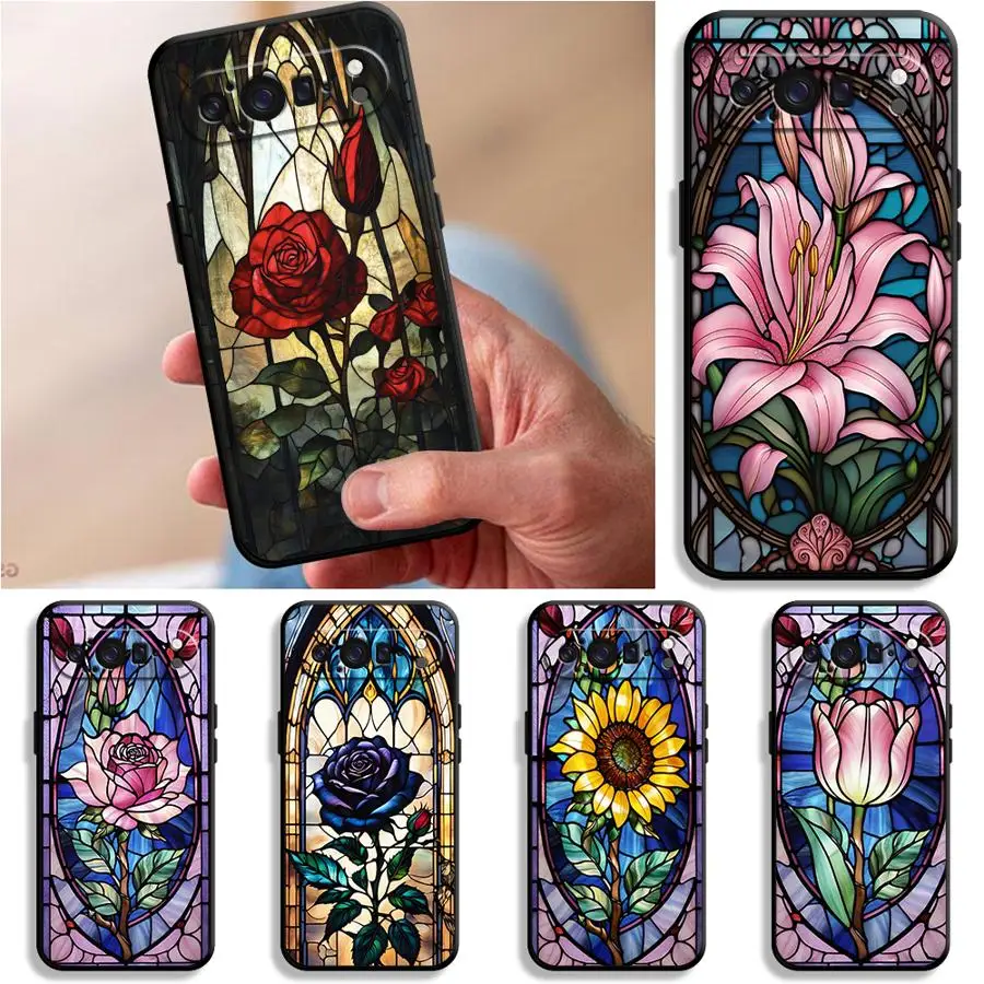 Case for Google Pixel 10A 8a 6a 10 9 Pro XL 9a 7a 6 7 8 Pro Funda Phone Cover Colorful Window Flowers