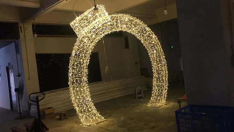 customized 4m height arch motif 3D Christmas wending part birthday party arch light archway lighting