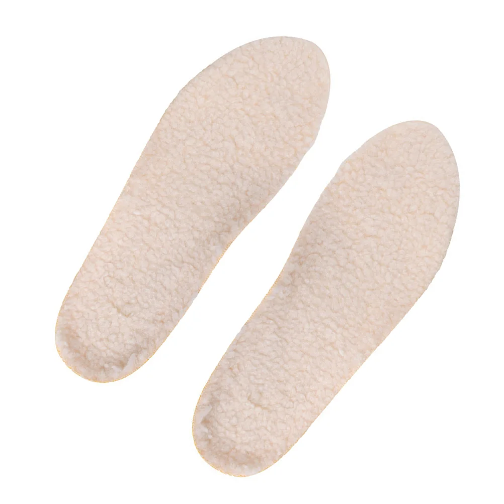 Womens Sheepskin Insole Winter Boot Inserts Fleece Shoe Bottom Keep Warm Men's Boots for