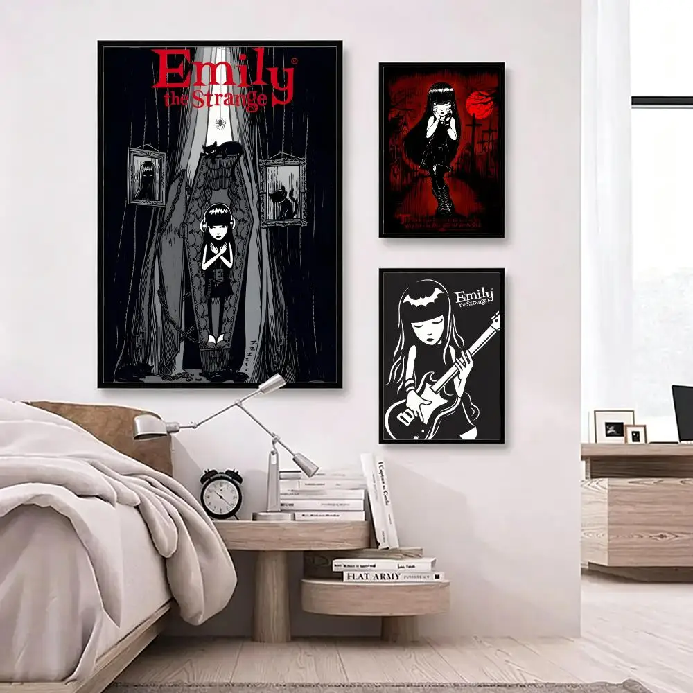 popular Emily the Strange Poster Poster HD Waterproof Self-adhesive Art Print Wall Decor for Bedroom Living Room Gift