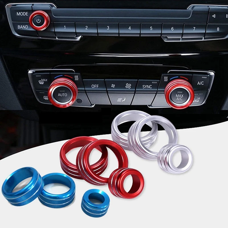 Newair Condition Knob Audio Volume Control Button Circle Decoration Trim Ring Cover For -BMW 1 2 3 4 Series F30 F34