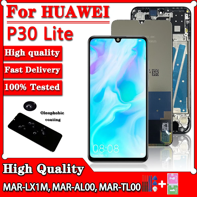 OLED For HUAWEI Nova 4E LCD For P30 Lite LCD Display Touch Screen Digitizer Assembly MAR-LX1 AL00 LX2 LX3 LX1A LCD Replacement