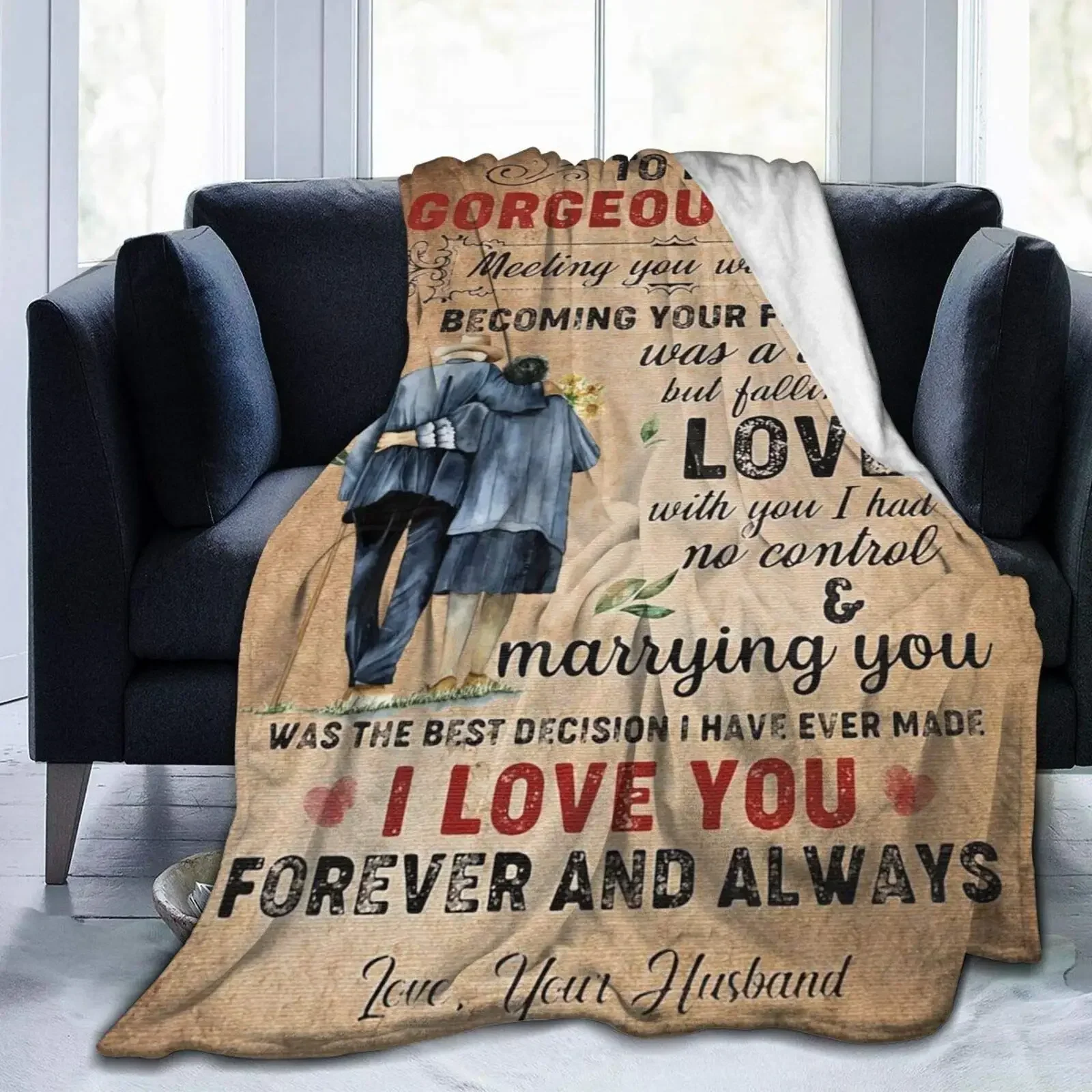 

Фланелевое одеяло для моей красивой жены, подарки от мужа, походной поездки, День матери, романтический подарок на День святого Валентина