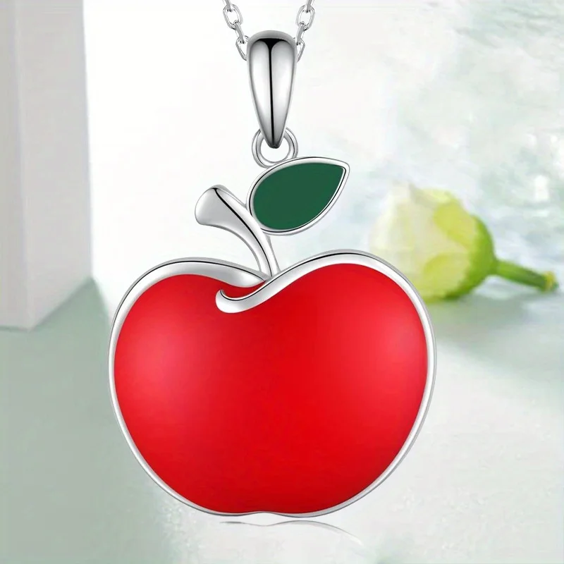 Creative Fruit Red Apple Pendant Necklace, Party Commemorative Gift Anniversary Party Gifts, Jewelry in A Niche Style, Choker