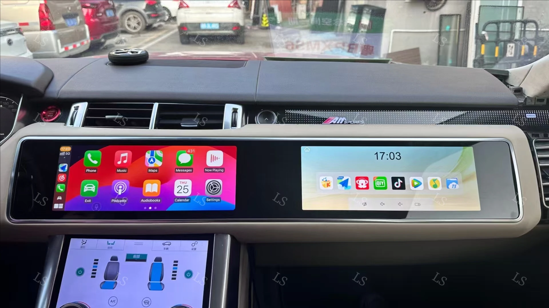 15.5 + 15.5 بوصة شاشة مزدوجة سيارة أندرويد Carplay لاند روفر رينج روفر سبورت L494 2013 2017 مشغل فيديو الوسائط المتعددة ستيريو لتحديد المواقع #5