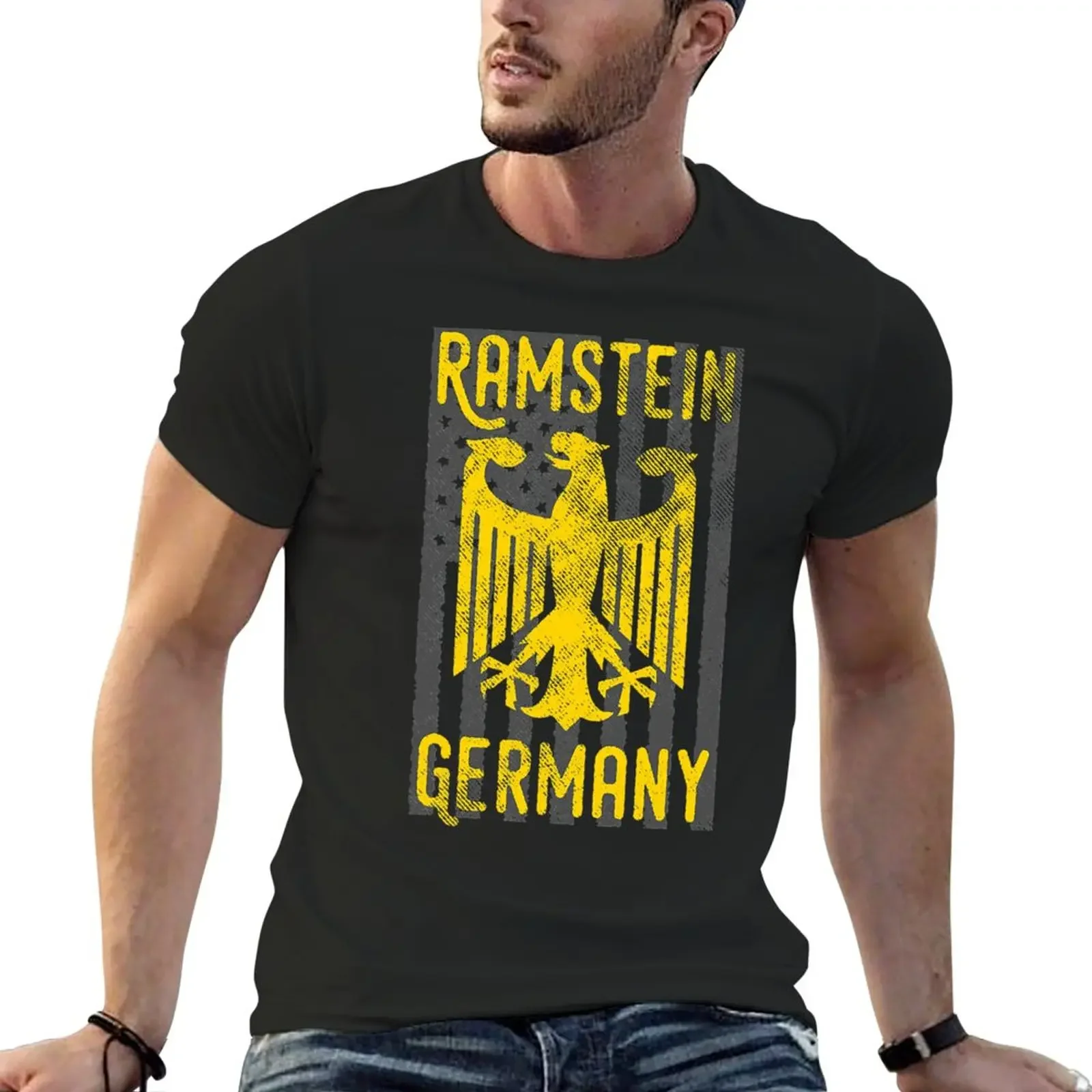 German Military Base Eagle T-Shirt vintage customs mens t shirts casual stylish