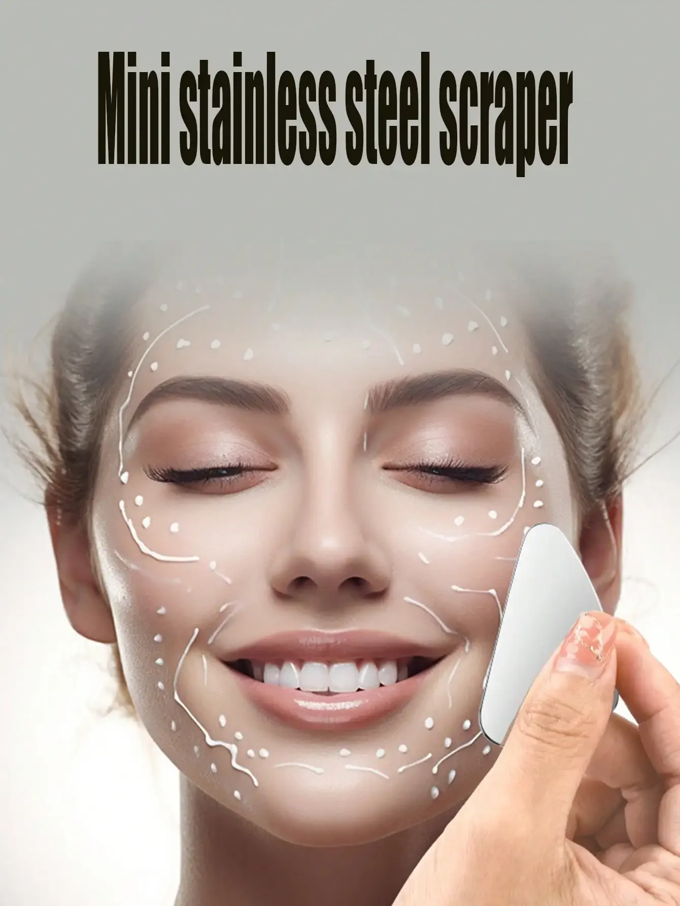 Mini Small Face Guasha Scraper Stainless Steel Gua Sha Massager Body Neck Beauty Tool Skin Scraping Lymph Detox Massage 6*4cm