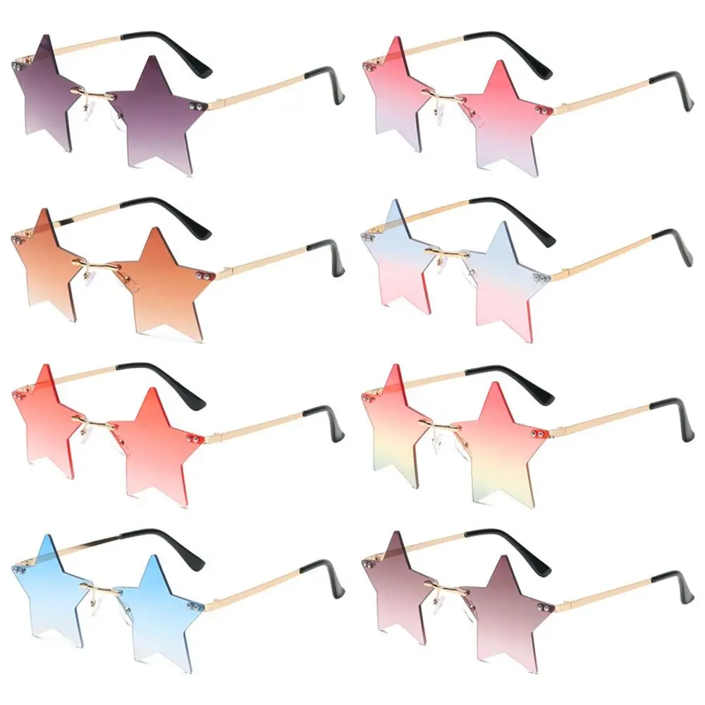 

Funny Eyeglasses Pentagram Eyewear Rimless Sunglasses Party Glasses Sun Glasses Star Shape