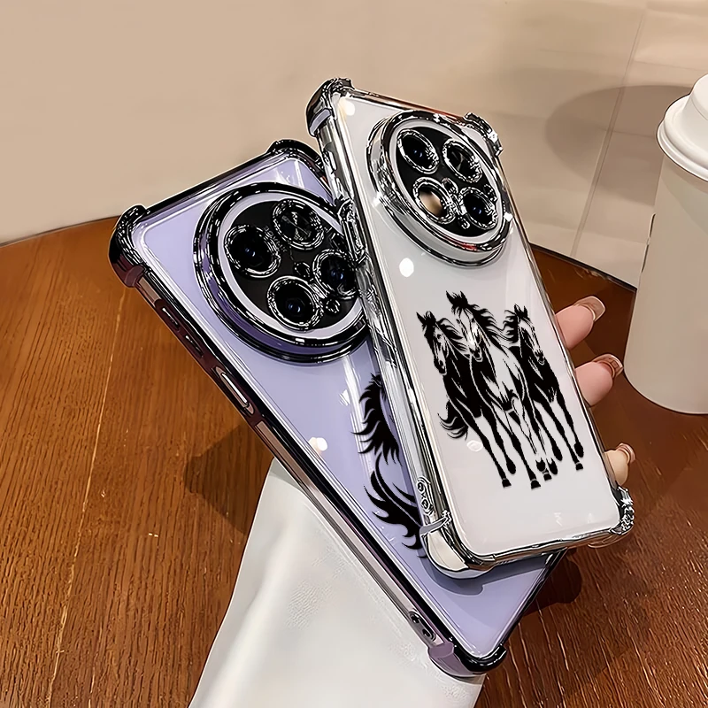 Plating Clear Soft Phone Case For Vivo Y400 Pro Y300 Y200i Y77 Y77T Y78 Plus Y73S Fashion Horse Pattern Silicon Shockproof Cover view 4