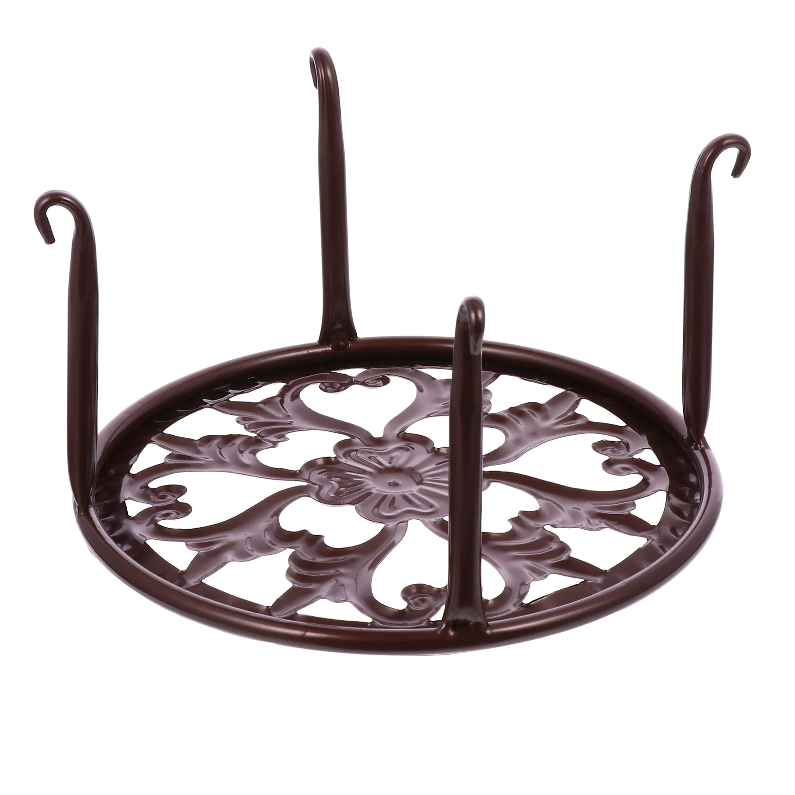 

1pc Metal Plant Stand Indoor Flowerpot Rack Iron Yard Balcony Hollow Flower Shelf Retro Room Garden Decorative Durable
