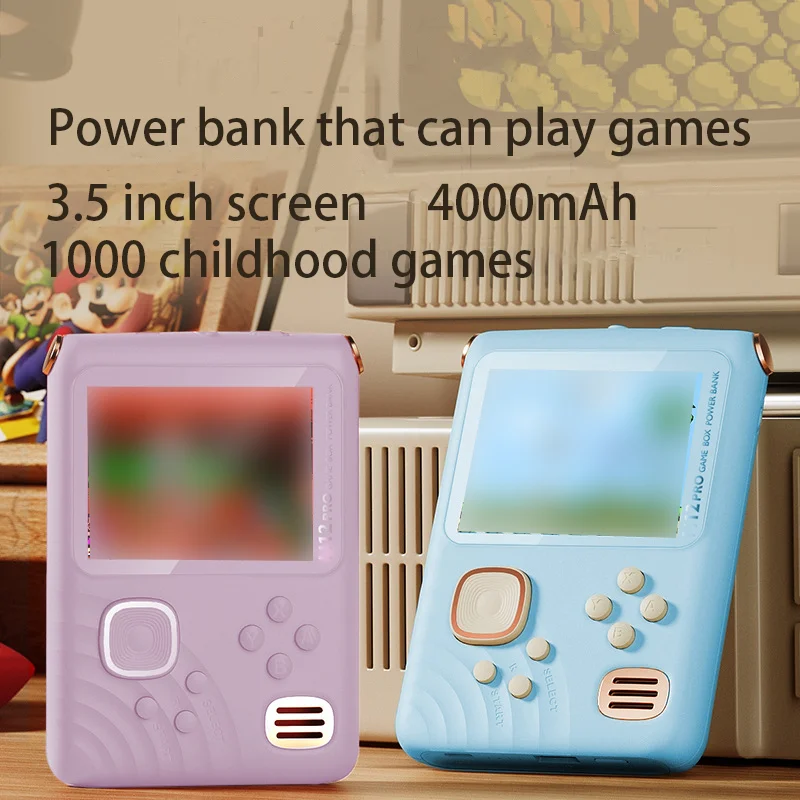 DY12 Portable Retro Game Console 3.5inch 4000Mah Large Capacity Power Bank Video Game 1000 Games Mini Handheld Game Player