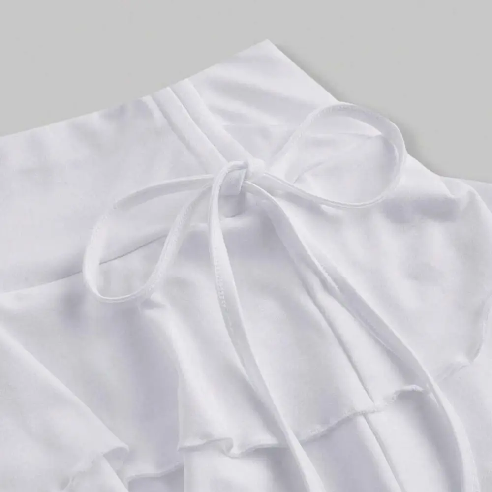 Minifalda corta con cordones de Color liso para niñas, falda ajustada de cintura alta para adolescentes, vestido de pastel con volantes, minifaldas plisadas para niñas