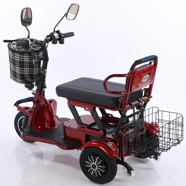 China 3wheel Foldable Charge Power Mobility Scooter Adult Three Wheel Price Cheap Electric Tricycle For Adults Disabled