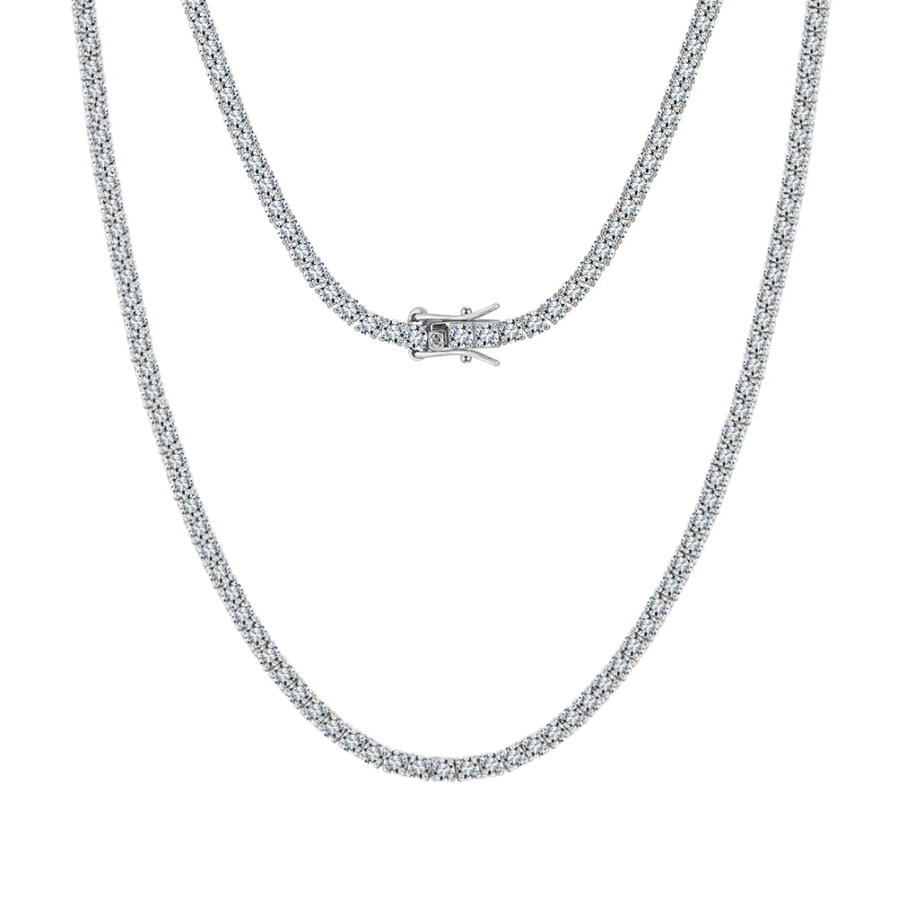 

2mm D Color VVS1 Moissanite Women Tennis Bracelet Necklace Women S925 Sterling Silver Necklace Christmas Valentine's Day Gift