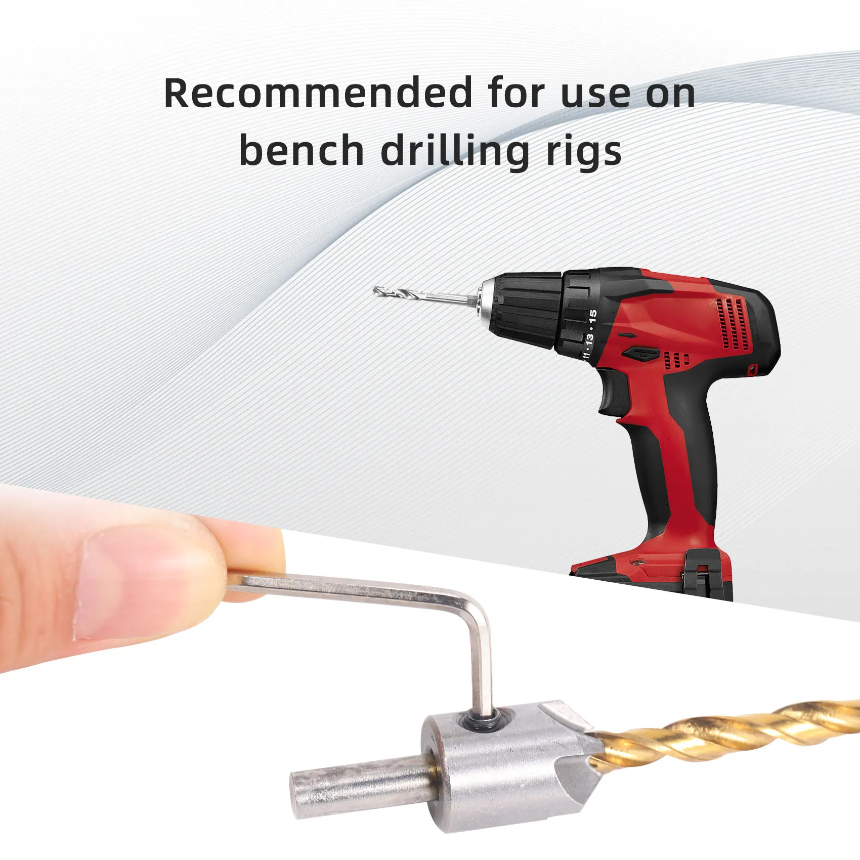 ABJT-4 PCS Titanium Coated Countersink Drill Bit Set Woodworking Carpentry Reamer Tool Set With Hex Key Wrench