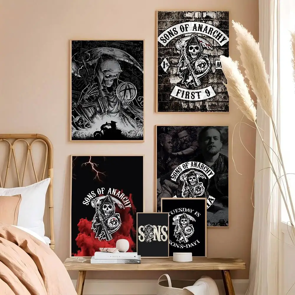 TV Sons of A-Anarchy Self-adhesive Art Poster HD Quality Wall Art Retro Posters for Home Home Decor